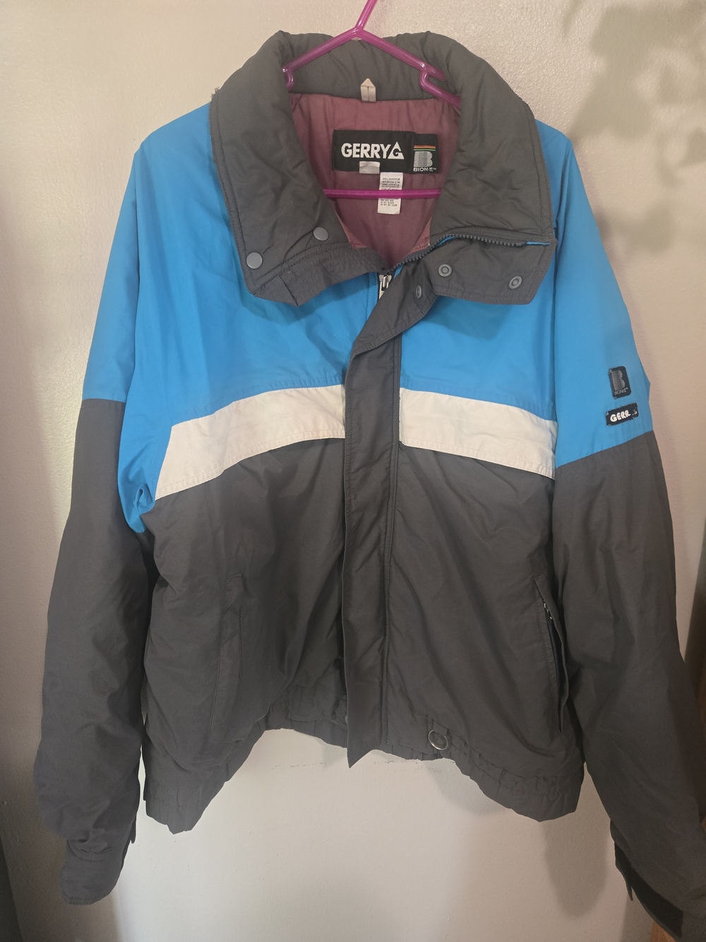 Gerry Weber Jacket Bion II - Large Blue, Gray & White Colorblock Men's Coat